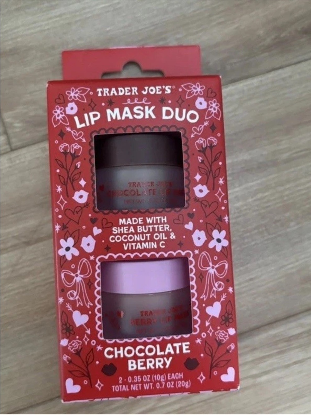 Trader Joe’s lip mask, duo in chocolate berry